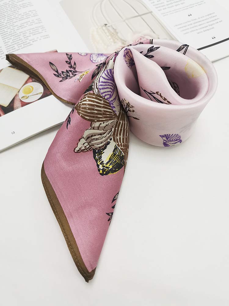FONYVE 100% Mulberry Silk Scarfs for Women - Lightweight Square Satin Head Scarf - Small Silk Hair Scarf for Sleeping 21" x 21" - Image 4